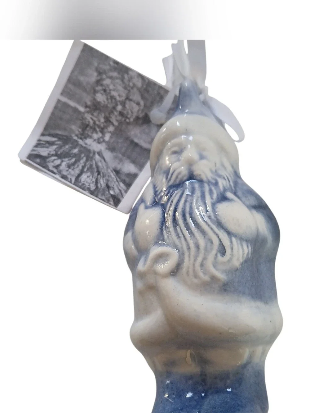Schulz Porcelain Santa Christmas Ornament Blue Mt Saint Helens Ash Glaze NEW